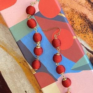 ‘Celebrating new year’ dainty earrings in red